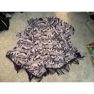 Nightmare Before Christmas Kimono Women’s L Sheer Purple fringe